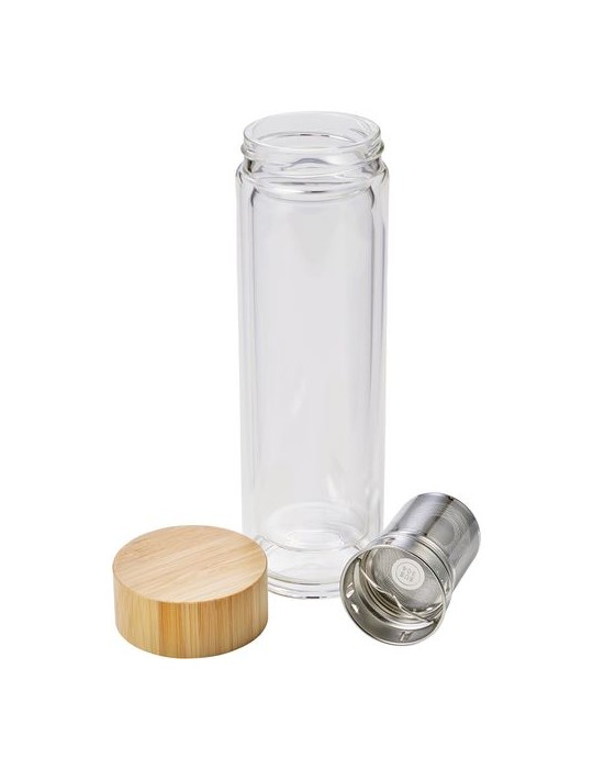 Bouteille isotherme en verre personnalisée Vicente - 420 ml pas cher