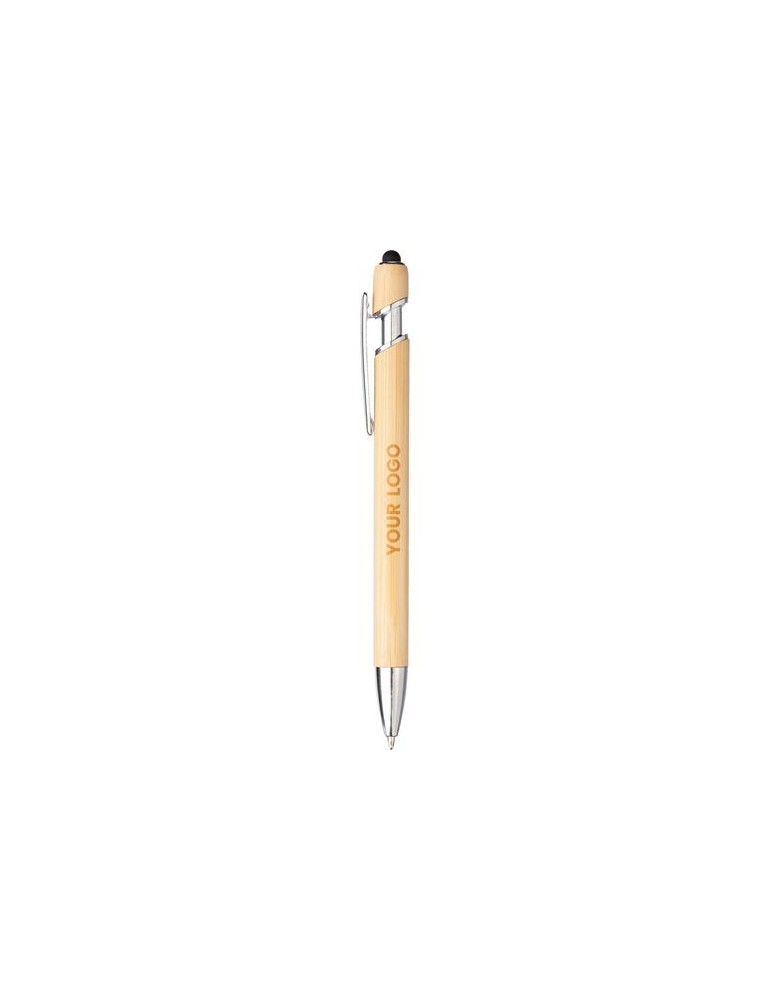 Stylo bille personnalisé en bambou Manuela pas cher