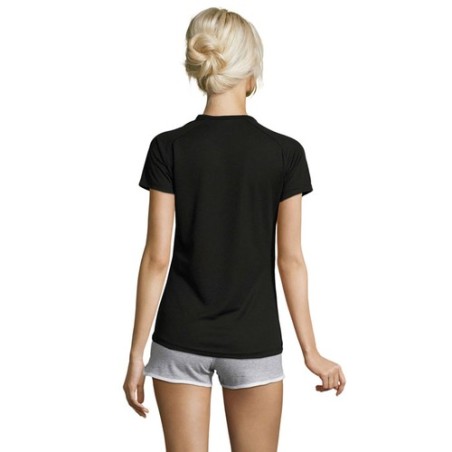 T-shirt Femme Personnalisé Sportif 140g - Sporty Women Matières : PET Taille textile : L Couleurs : noir objet promotionnel éco-