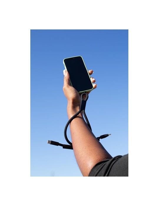 Wrist Lanyard 2-in-1 GRS RPET Load & Sync USB Cable