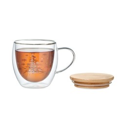 Tasse élégante en verre à double paroi personnalisée - SIAN Matières : borosilicate Couleurs : transparent cadeau entreprise pas
