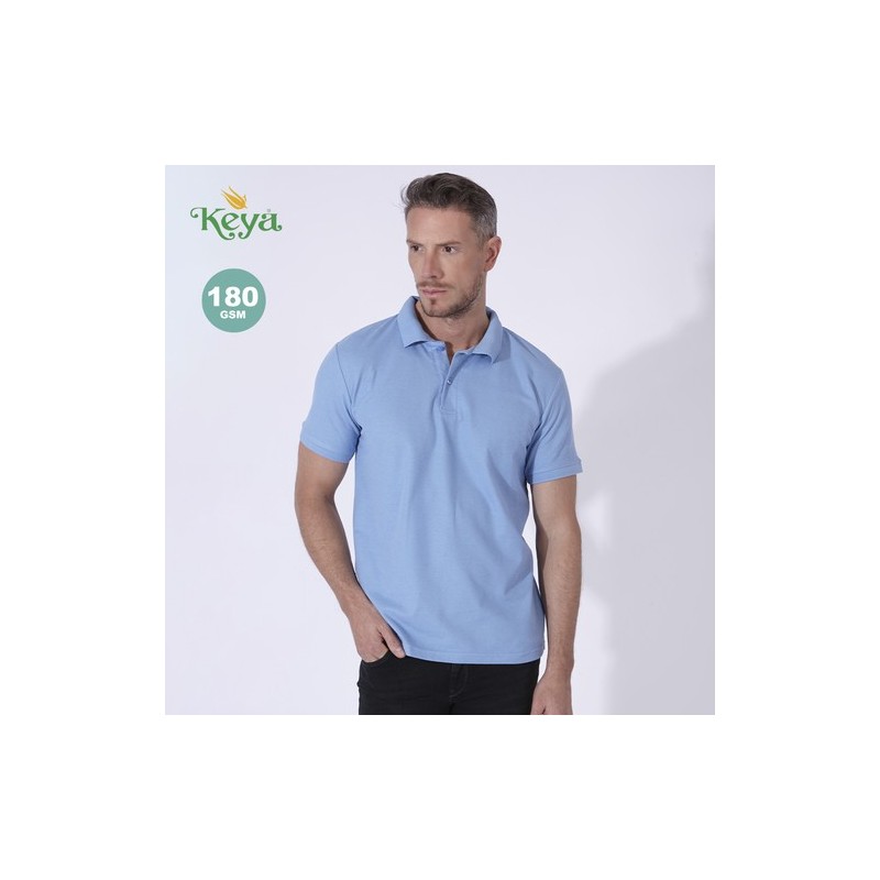 Polo Adulte Couleur Personnalisée 100% Coton MPS180 "keya" Matières : coton Taille textile : XL Couleurs : rouge objet promo pet