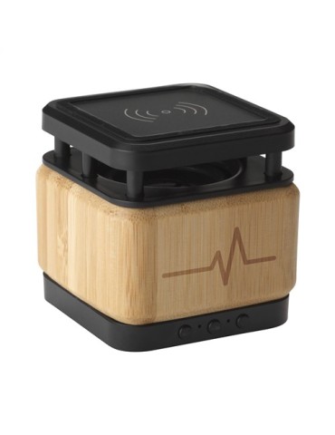 Bamboo Block Speaker avec chargeur sans fil