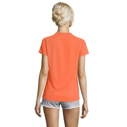 T-shirt Femme Personnalisé Sportif 140g - Sporty Women Matières : PET Taille textile : XS Couleurs : orange fluo personnalisatio