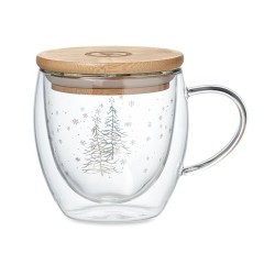 Tasse élégante en verre à double paroi personnalisée - SIAN Matières : borosilicate Couleurs : transparent marquage laser ultra 