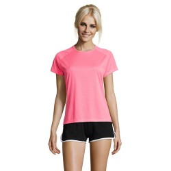 T-shirt Femme Personnalisé Sportif 140g - Sporty Women Matières : PET Taille textile : S Couleurs : rose fluo goodies publicitai