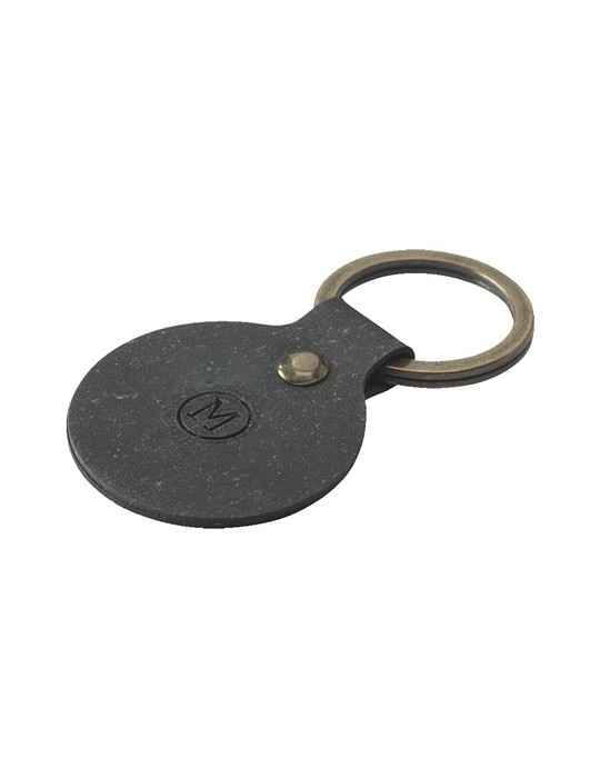 Recycled Leather Keyring Round porte-clés