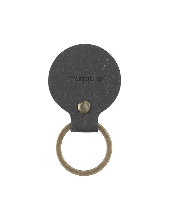 Recycled Leather Keyring Round porte-clés