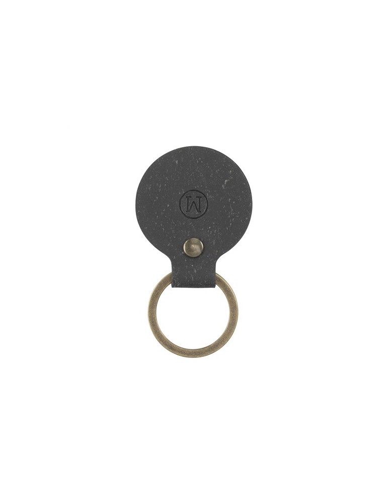 Recycled Leather Keyring Round porte-clés