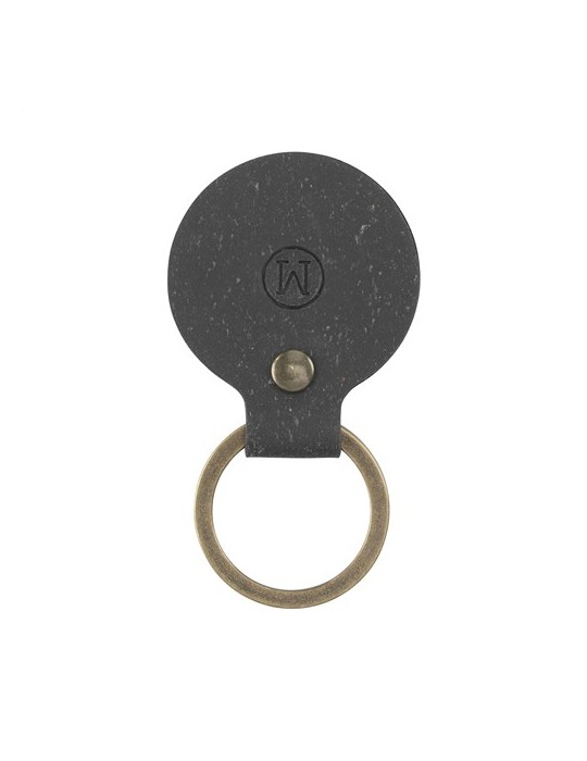Recycled Leather Keyring Round porte-clés