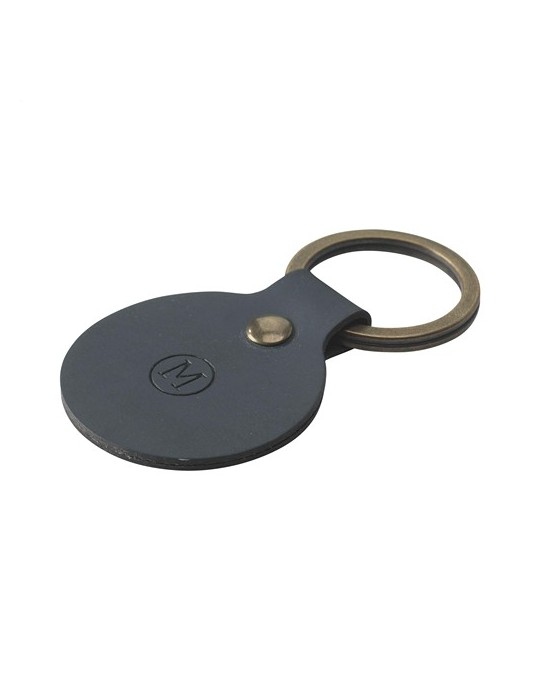 Recycled Leather Keyring Round porte-clés