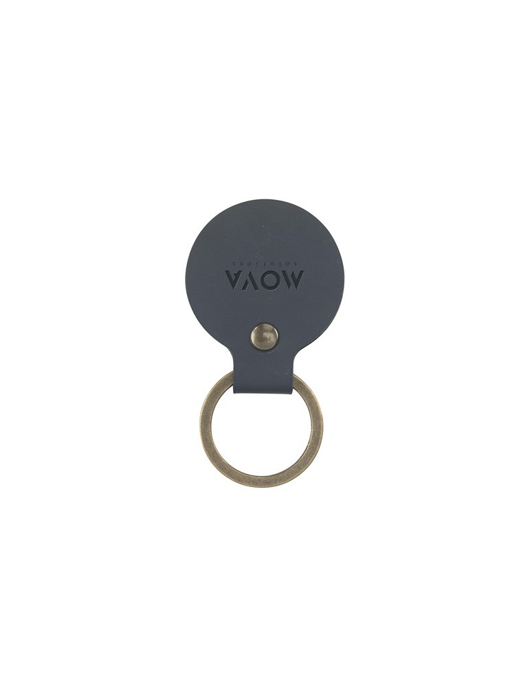 Recycled Leather Keyring Round porte-clés