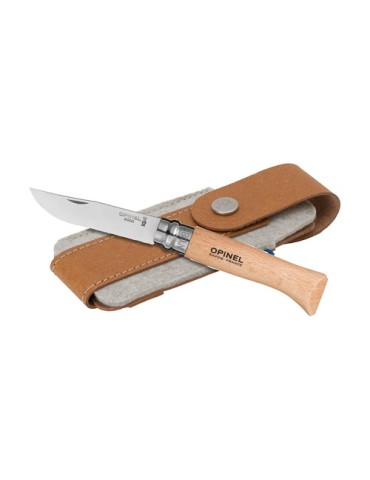 Opinel Inox No 08 couteau de poche en étui à couteau