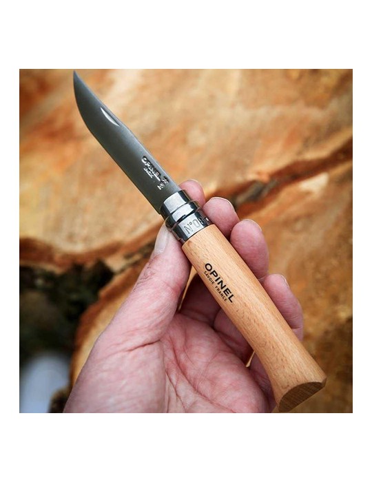 Opinel Inox No 08 couteau de poche en étui à couteau