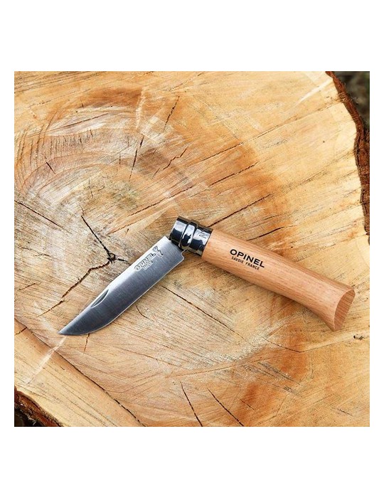 Opinel Inox No 08 couteau de poche en étui à couteau