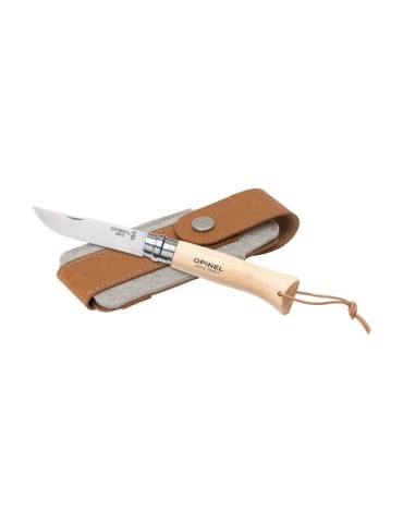 Opinel Inox No 8 couteau de poche en étui à couteau