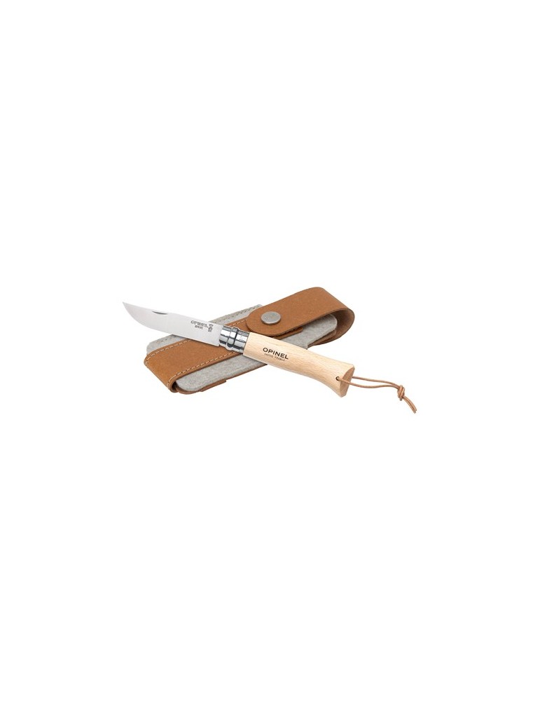 Opinel Inox No 8 couteau de poche en étui à couteau