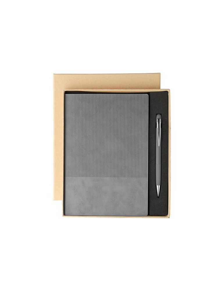 Ensemble carnet A5 et stylo à bille en PU recyclé Tarek