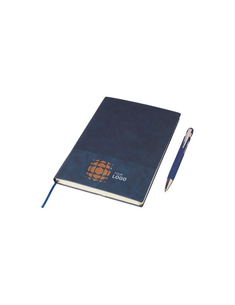 Ensemble carnet A5 et stylo à bille en PU recyclé Tarek