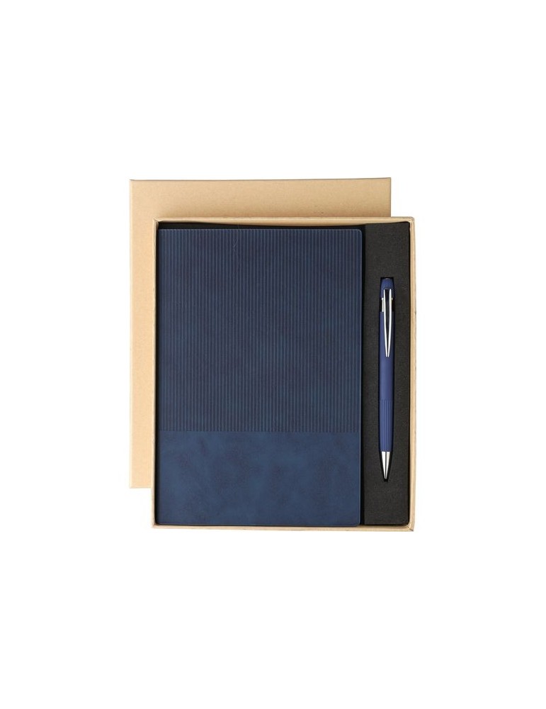 Ensemble carnet A5 et stylo à bille en PU recyclé Tarek
