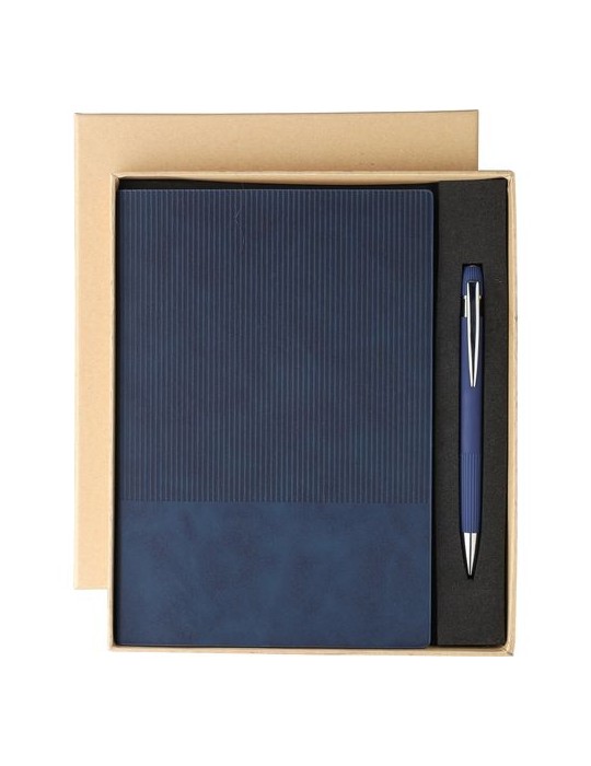 Ensemble carnet A5 et stylo à bille en PU recyclé Tarek