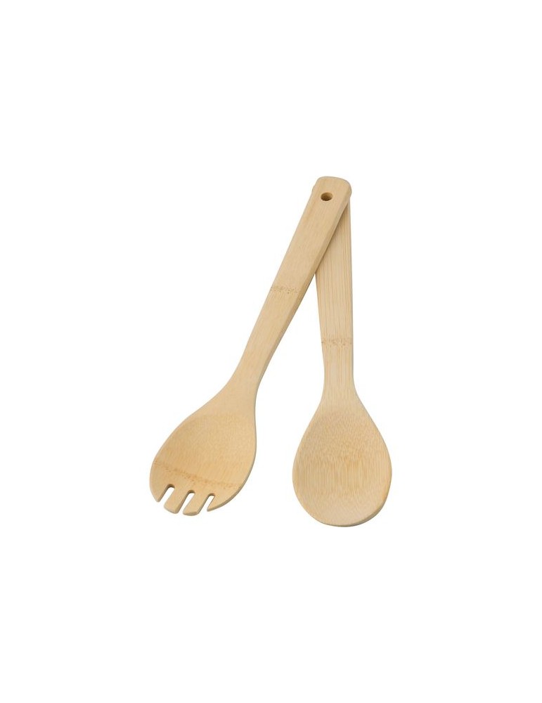 Lot de 2 couverts à salade en bambou - Personnalisée pas cher
