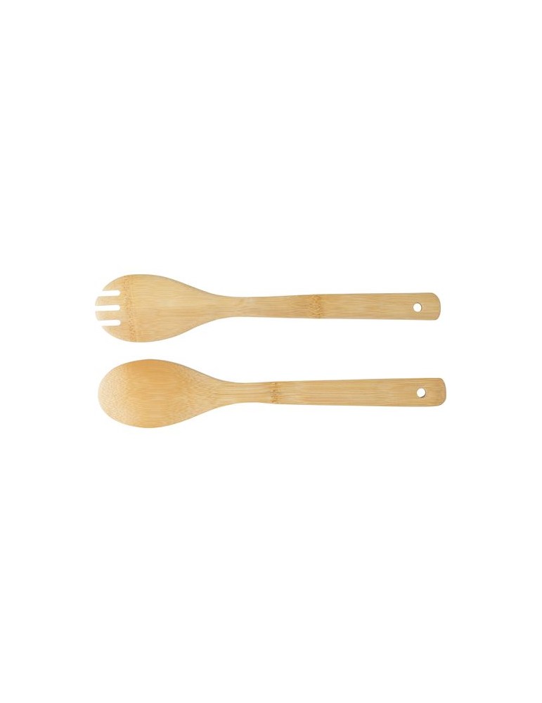 Lot de 2 couverts à salade en bambou - Personnalisée pas cher
