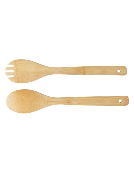 Lot de 2 couverts à salade en bambou - Personnalisée pas cher