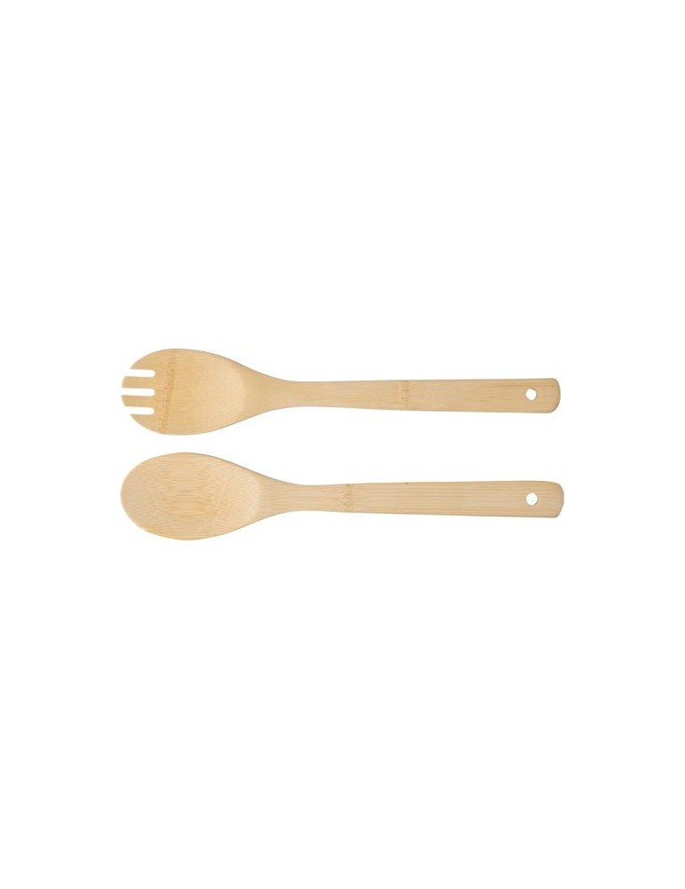 Lot de 2 couverts à salade en bambou - Personnalisée pas cher