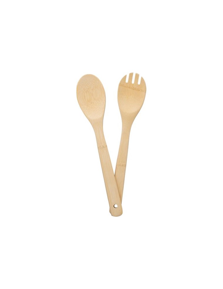 Lot de 2 couverts à salade en bambou - Personnalisée pas cher