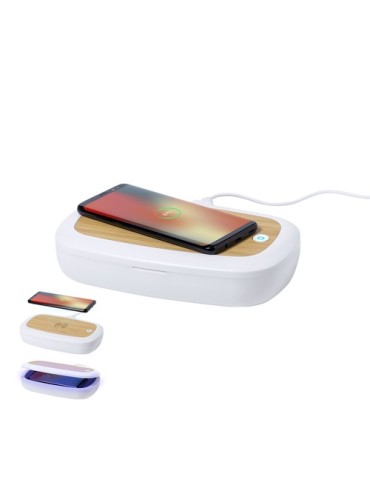 Stérilisateur UV et chargeur sans fil personnalisé Strey Couleurs : blanc