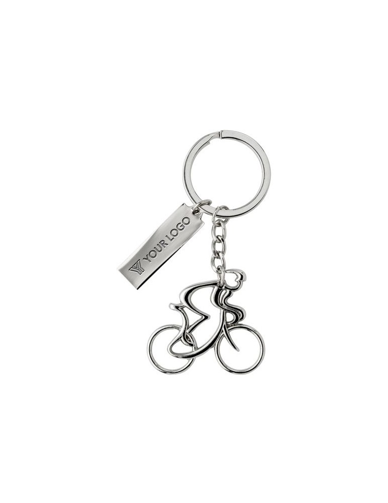 Porte-clés publicitaire cycliste métal Cirilio