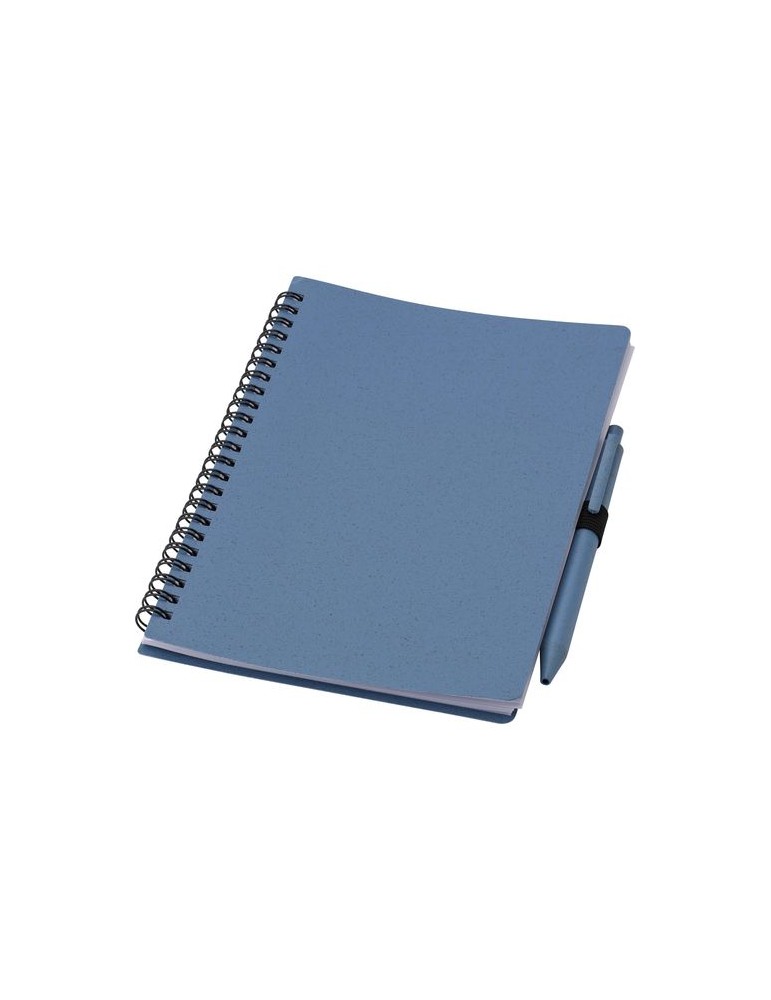 Carnet à spirale en fibre de paille personnalisé - Massimo pas cher