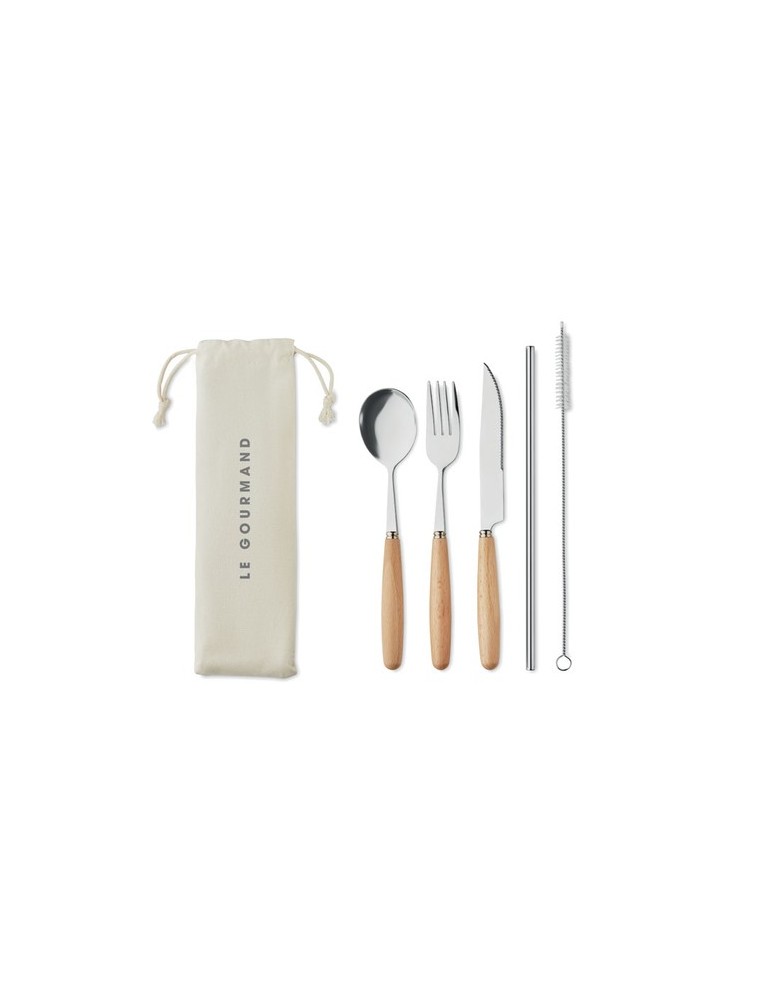 Couverts Réutilisables CUSTA SET - Objets de Table Personnalisés pas cher