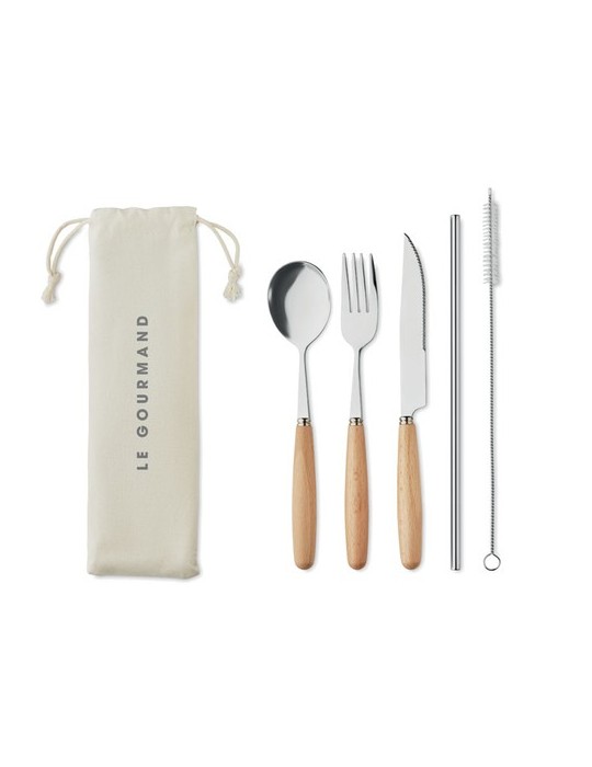 Couverts Réutilisables CUSTA SET - Objets de Table Personnalisés pas cher