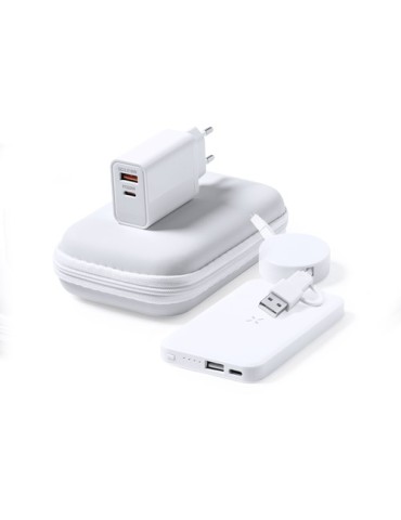 Set de Power Bank Personnalisé - Accessoire High Tech Cody Couleurs : blanc