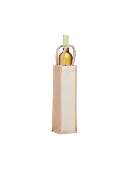Sac en jute personnalisable pour bouteille - Objets Publicitaires