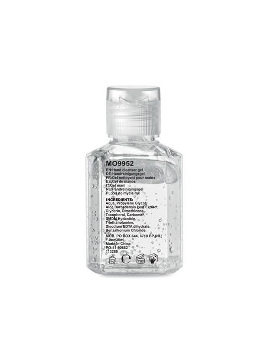Gel nettoyant mains antibactérien pratique personnalisé 30ml pas cher