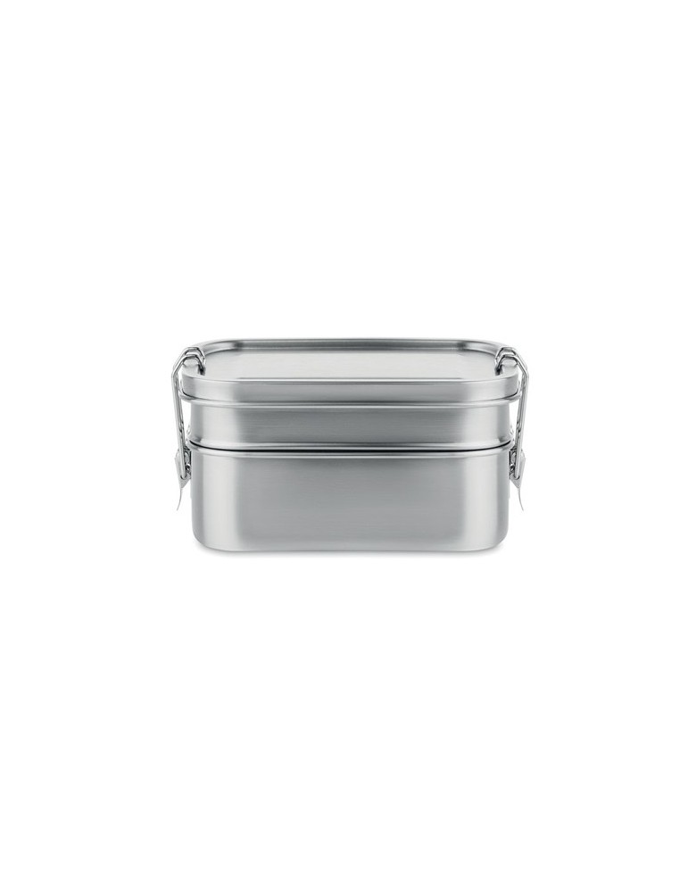 Boîte à Lunch Isotherme Personnalisée en Acier Inox DOUBLE CHAN pas cher