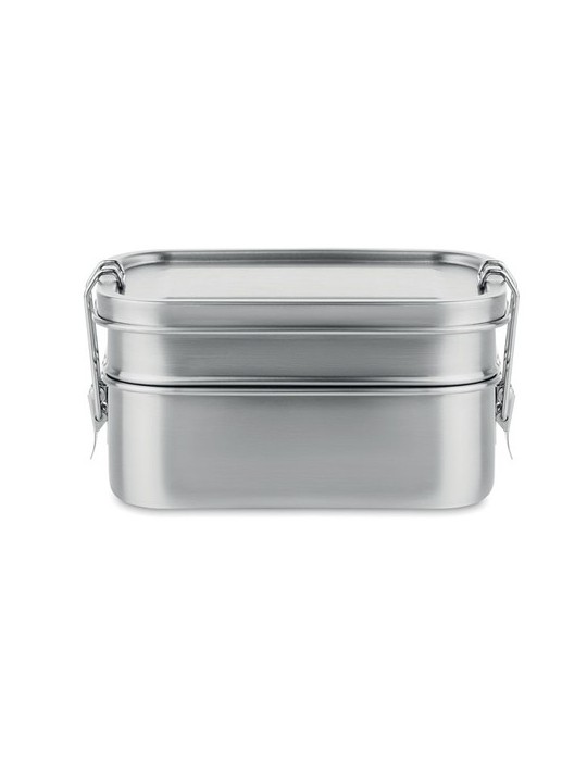 Boîte à Lunch Isotherme Personnalisée en Acier Inox DOUBLE CHAN pas cher