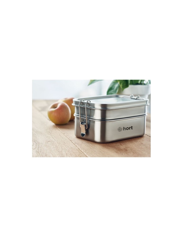 Boîte à Lunch Isotherme Personnalisée en Acier Inox DOUBLE CHAN pas cher