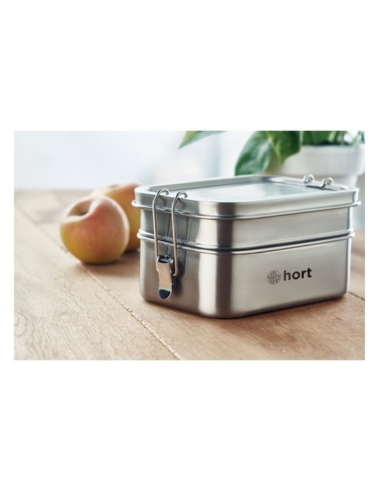 Boîte à Lunch Isotherme Personnalisée en Acier Inox DOUBLE CHAN pas cher