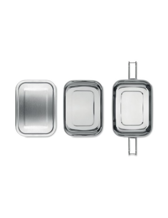 Boîte à Lunch Isotherme Personnalisée en Acier Inox DOUBLE CHAN pas cher