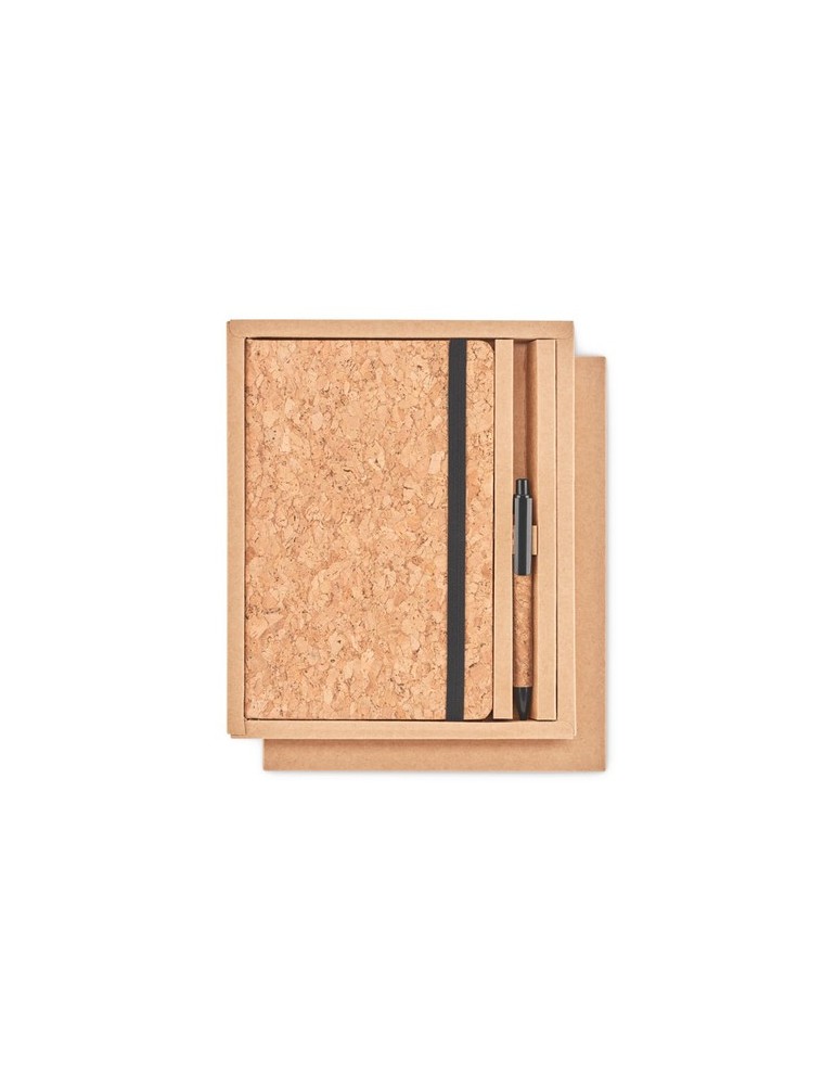 Carnet A5 et stylo en liège | Objets publicitaires