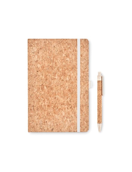 Carnet A5 et stylo en liège | Objets publicitaires