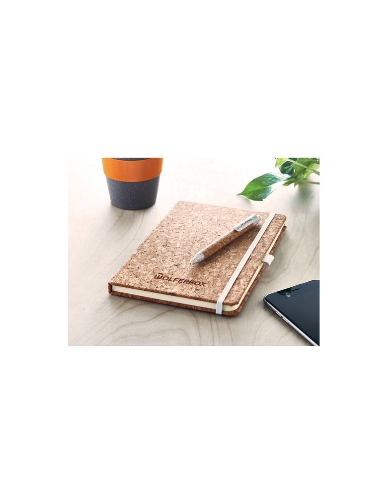 Carnet A5 et stylo en liège | Objets publicitaires