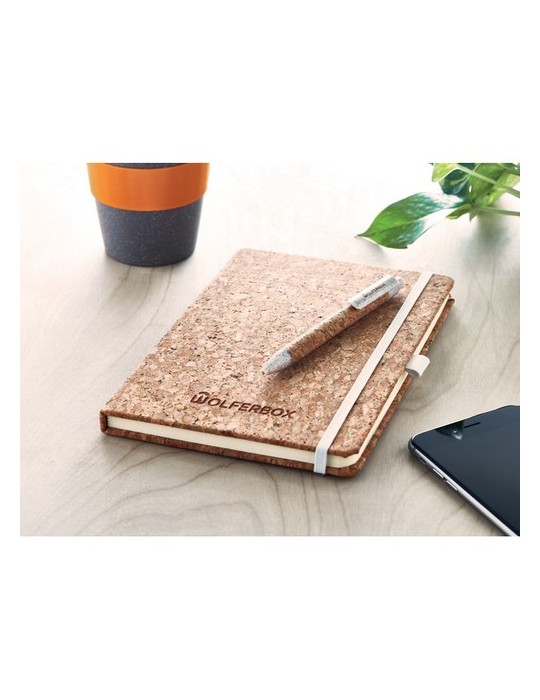 Carnet A5 et stylo en liège | Objets publicitaires