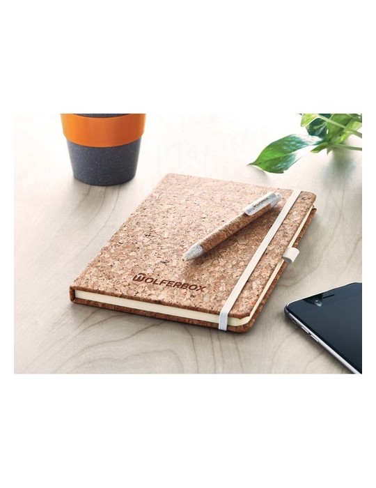 Carnet A5 et stylo en liège | Objets publicitaires