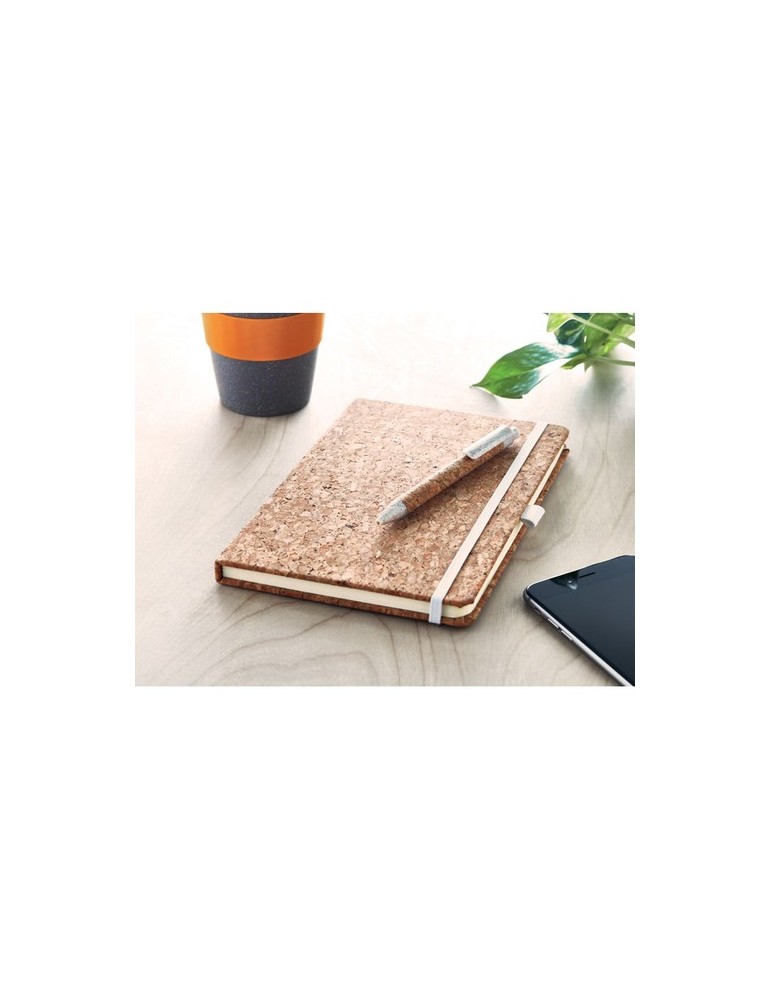 Carnet A5 et stylo en liège | Objets publicitaires