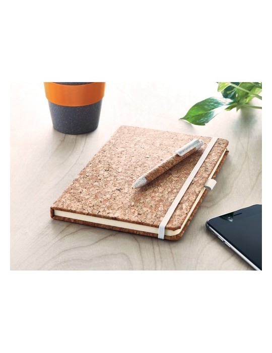Carnet A5 et stylo en liège | Objets publicitaires
